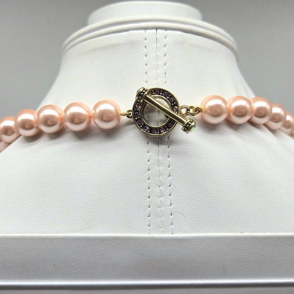 Heidi Daus Gracious Garden Swarovski Crystal Pink Glass Pearl Bridal Jewelry Set - Picture 12 of 15